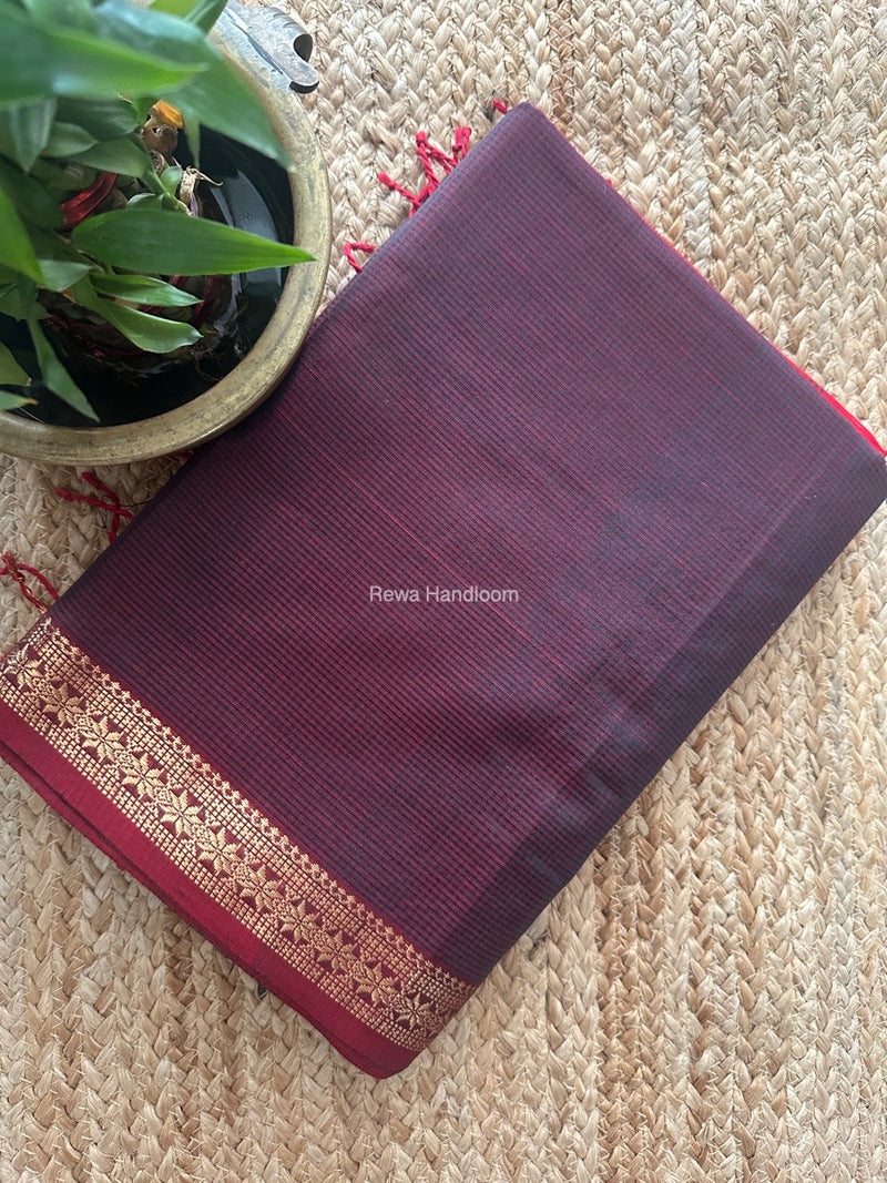 Maheshwari Rama Green Garbha Reshami Silk Saree GS256