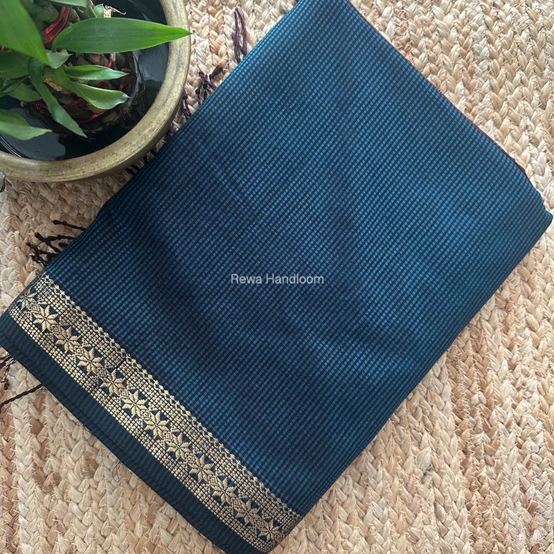 Maheshwari Rama Green Garbha Reshami Silk Saree GS258