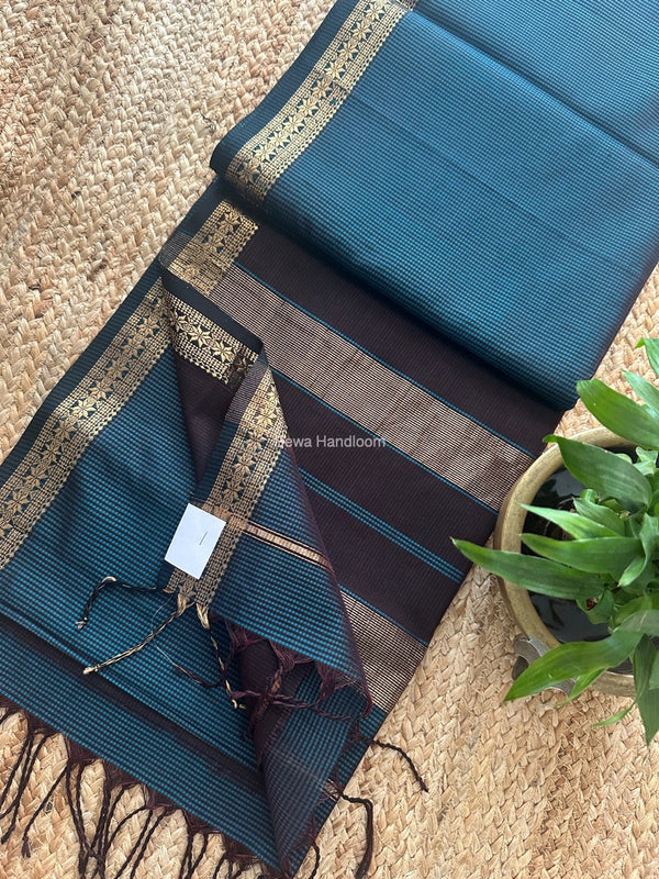 Maheshwari Rama Green Garbha Reshami Silk Saree GS258