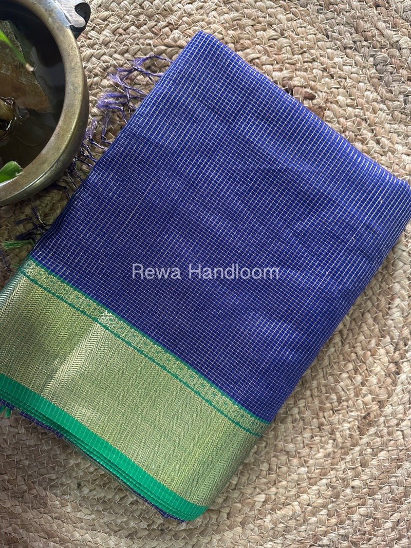 Exclusive Maheshwari Blue Tissue Silk Saree ZTS0129