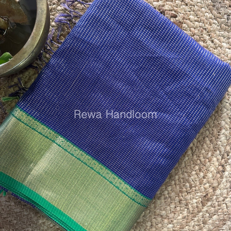 Exclusive Maheshwari Blue Tissue Silk Saree ZTS0129
