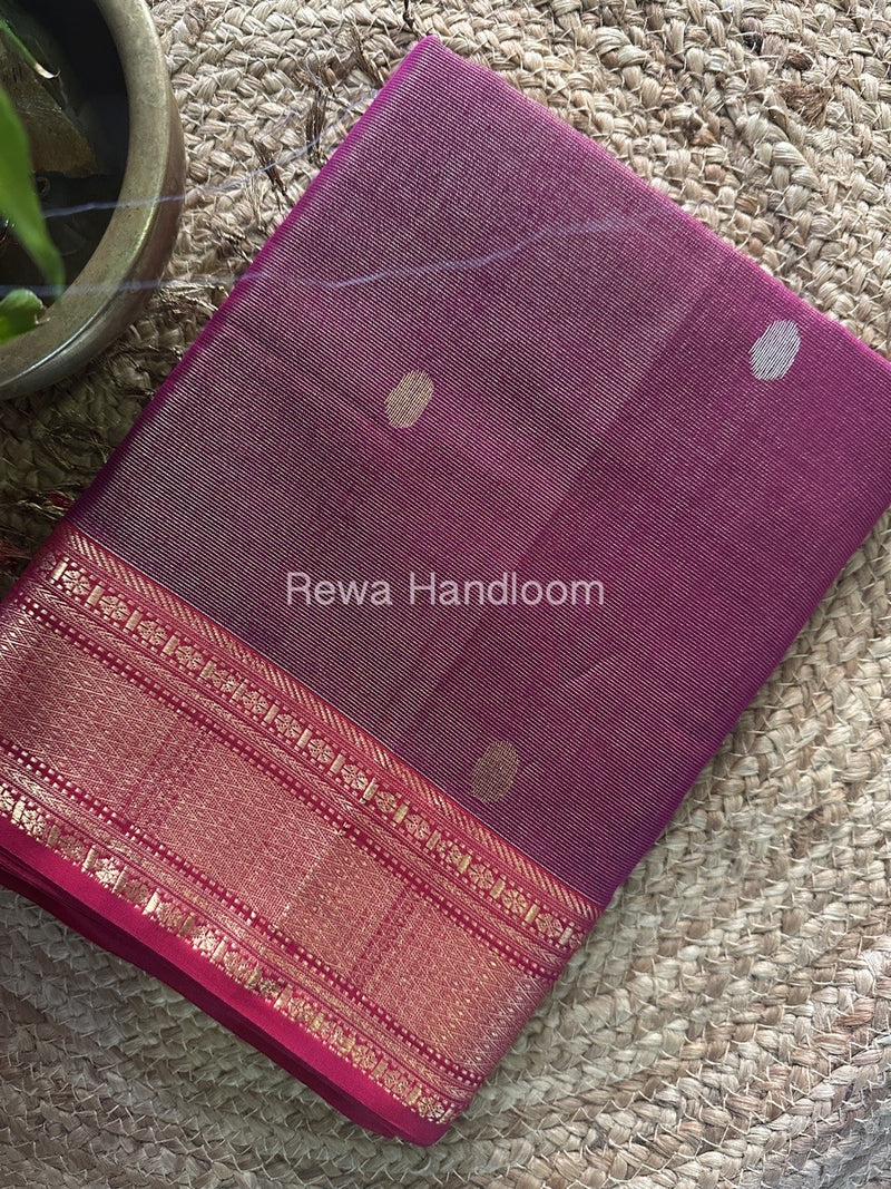 Maheshwari Magenta Tissue Butti Saree TBBS083