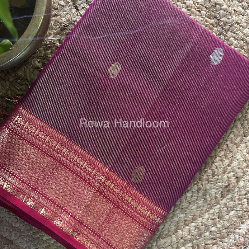 Maheshwari Magenta Tissue Butti Saree TBBS083