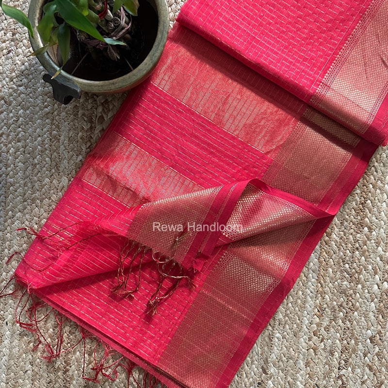 Maheshwari Zari Checks Saree