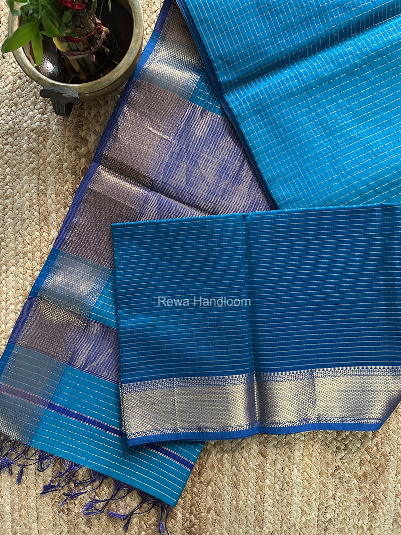 Maheshwari Morpankhi Zari Checks Saree ZCHX507