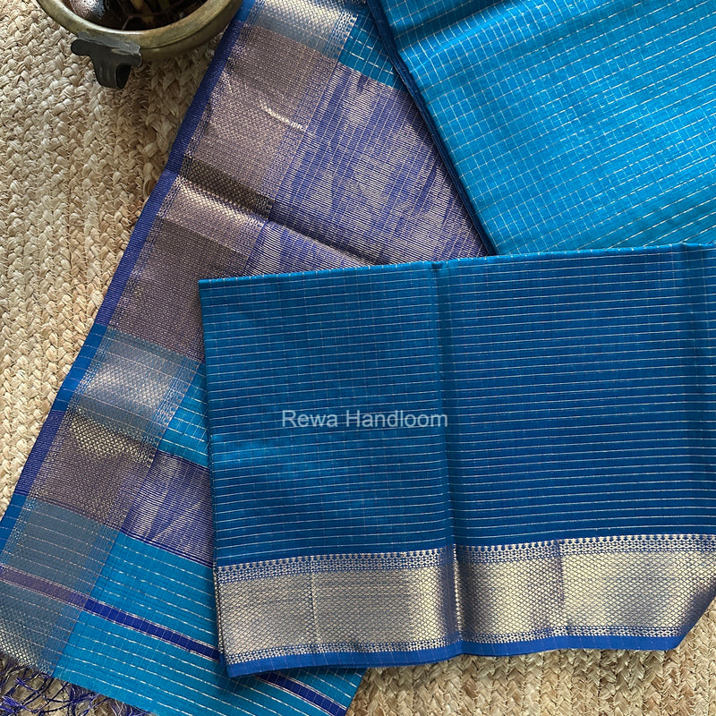 Maheshwari Morpankhi Zari Checks Saree ZCHX507
