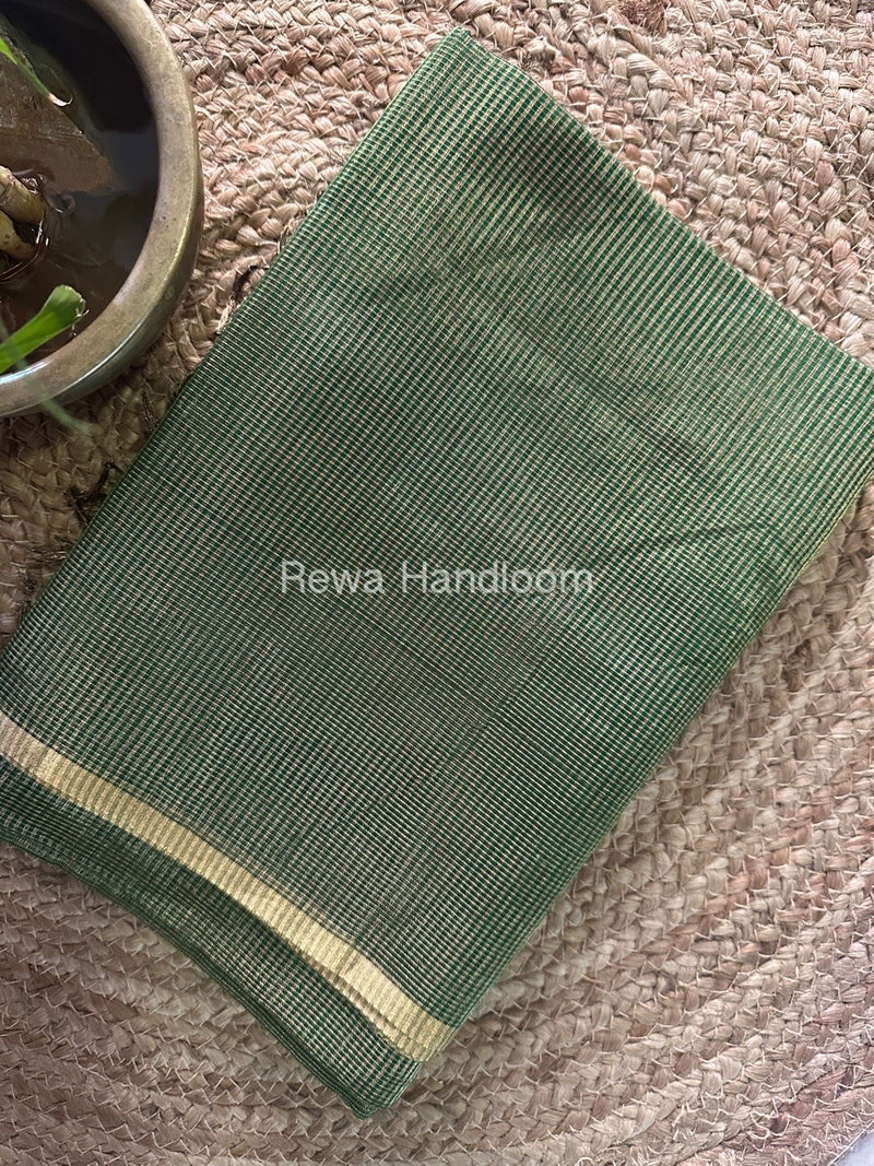 Maheshwari Green Tissue Silk Saree TCB0024