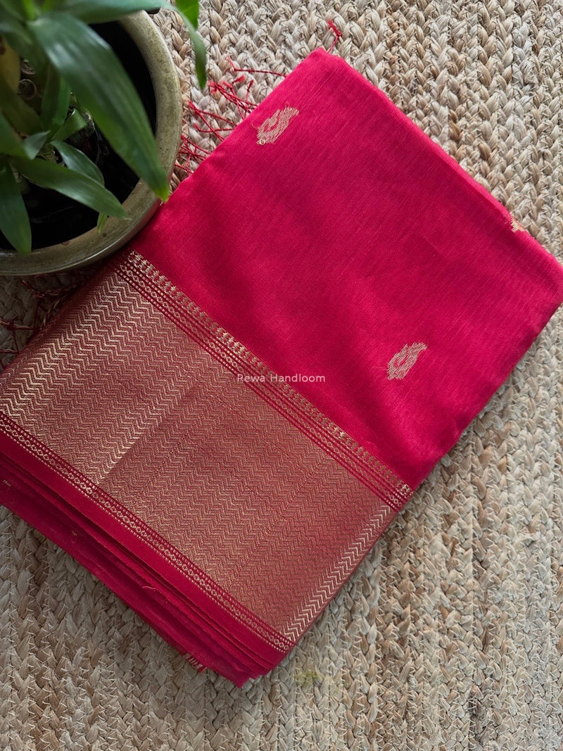 Maheshwari Pink Butta Saree PMBS01