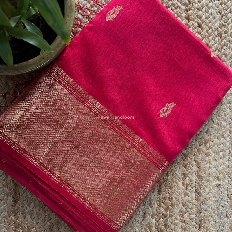 Maheshwari Pink Butta Saree PMBS01