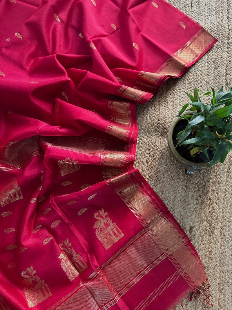 Maheshwari Pink Butta Saree PMBS01