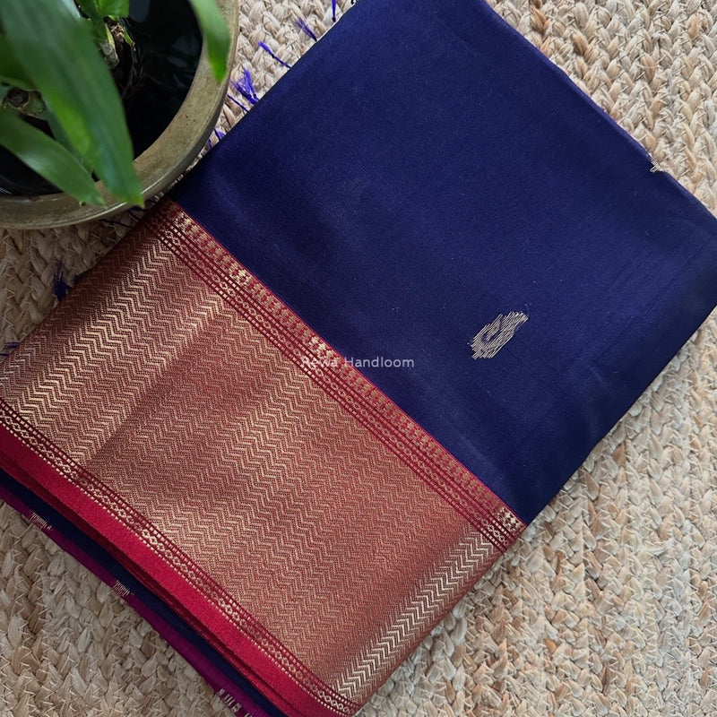 Maheshwari Dark Purple Butta Saree PMBS02