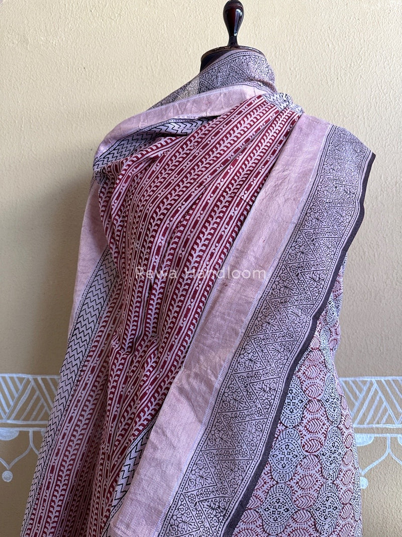 Maheshwari White-Red Bagh Print Suit BSP0117
