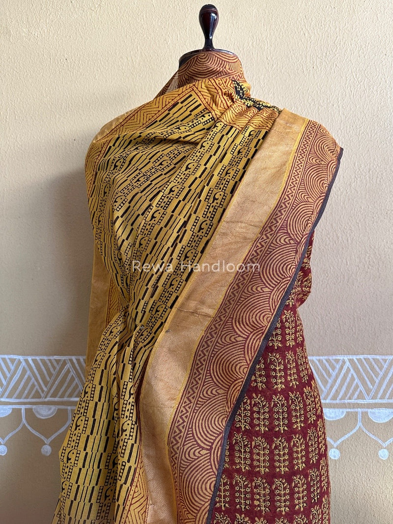 Maheshwari Red-Yellow Bagh Print Suit BSP0115
