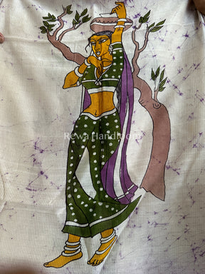 Maheshwari Violet Hand painted Dupatta-BT018