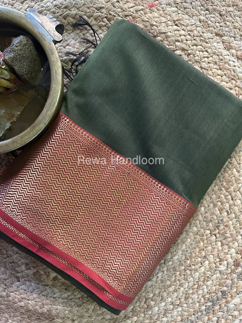 Maheshwari Green Zari Skirt Saree ZS079