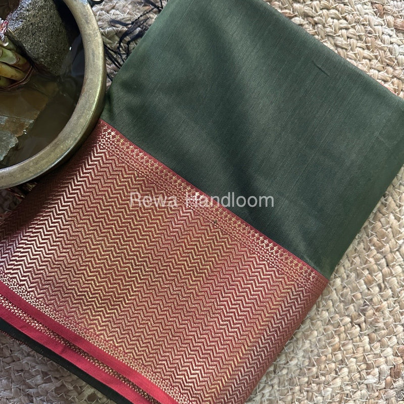 Maheshwari Green Zari Skirt Saree ZS079