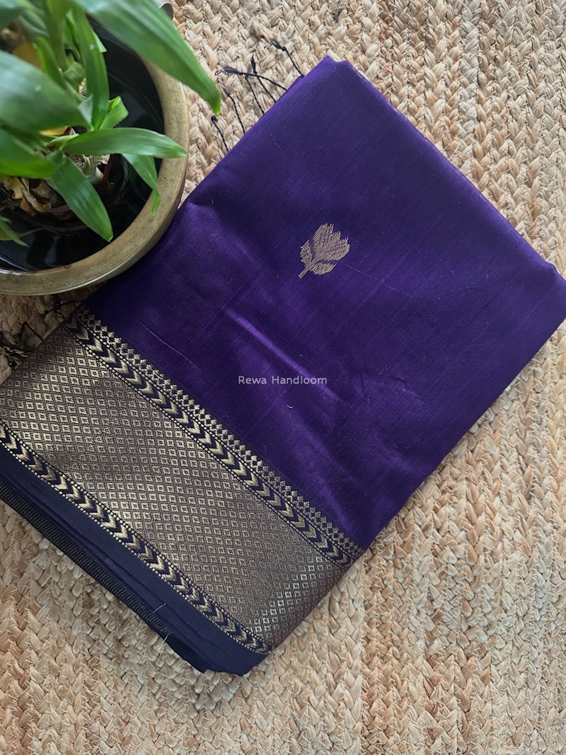 Purple Butta Zari Border Maheshwari Saree LLBS011
