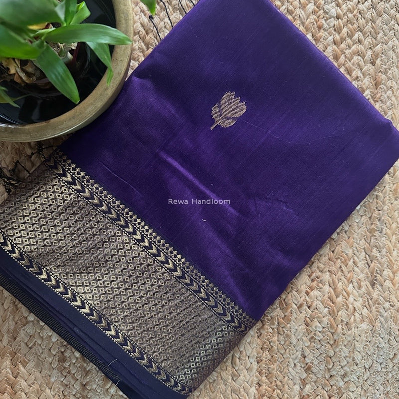 Purple Butta Zari Border Maheshwari Saree LLBS011