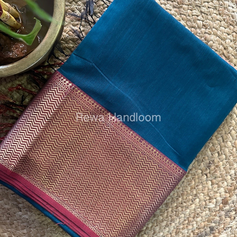 Maheshwari Rama Green Zari Skirt Saree ZS077