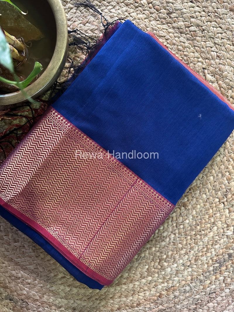 Maheshwari Blue Zari Skirt Saree ZS072