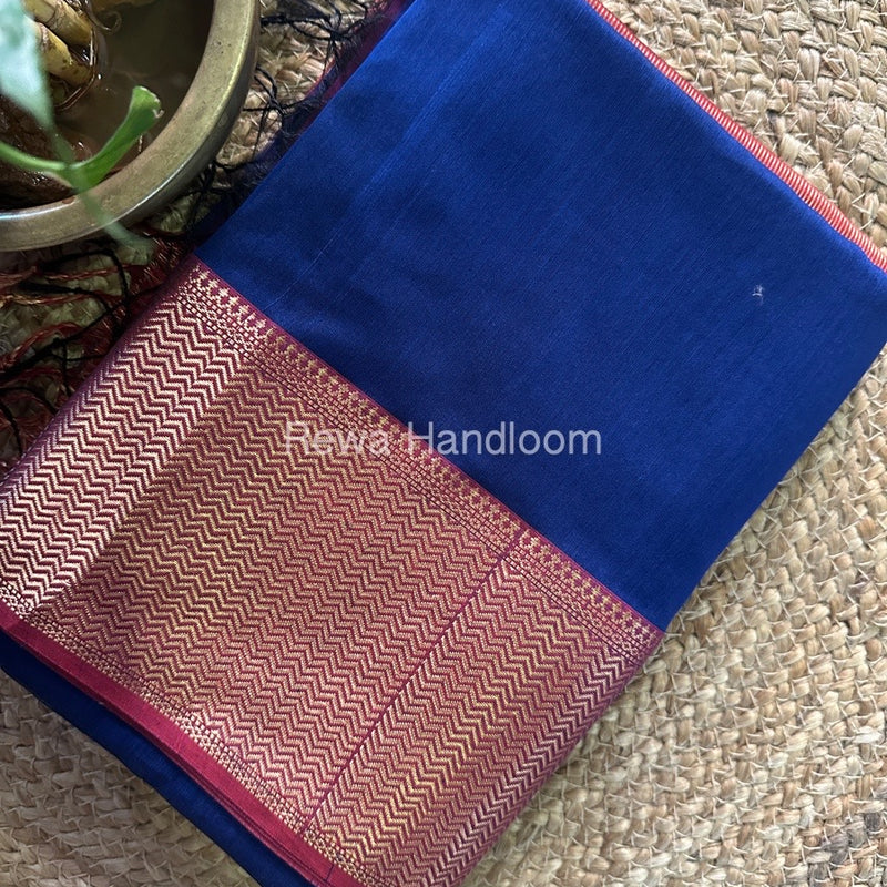 Maheshwari Blue Zari Skirt Saree ZS072