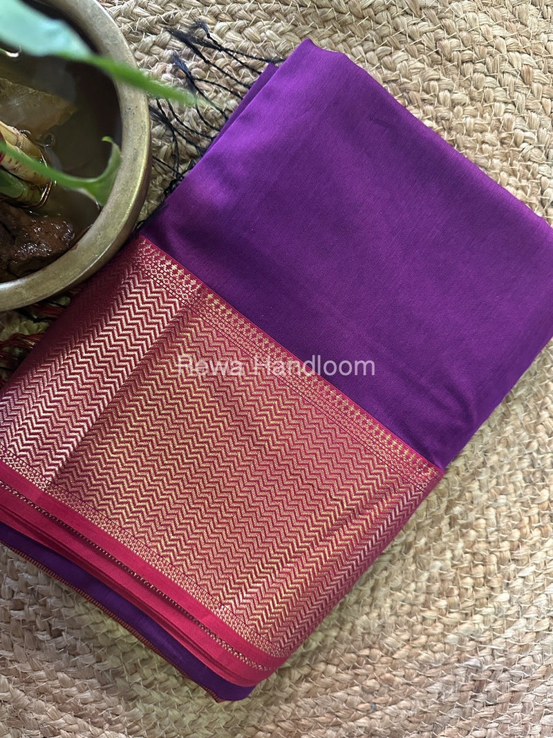 Maheshwari Purple Zari Skirt Saree ZS071