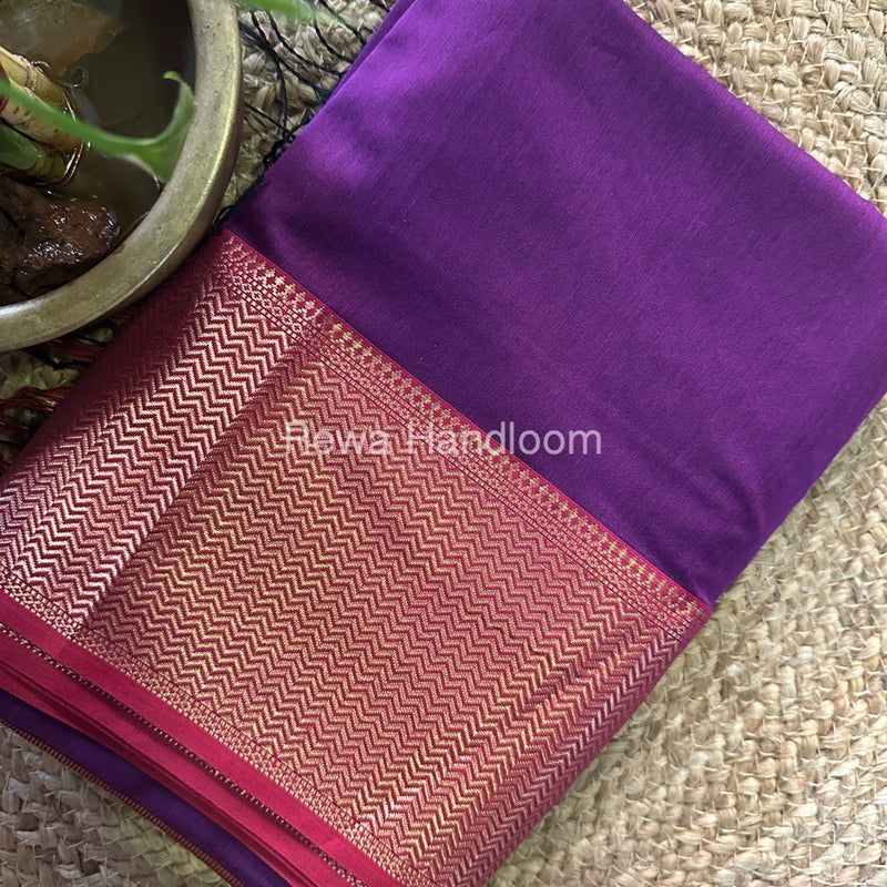 Maheshwari Purple Zari Skirt Saree ZS071