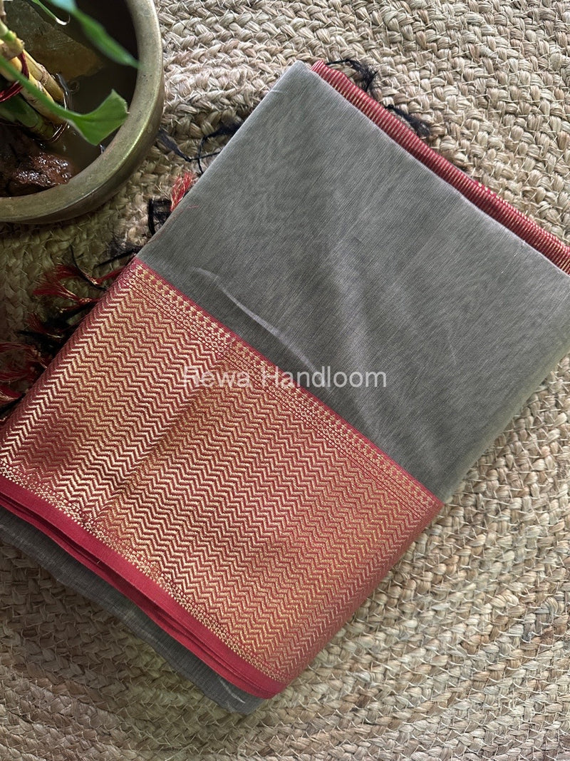 Maheshwari Beige Zari Skirt Saree ZS073