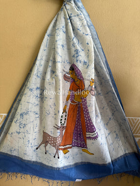 Maheshwari Hand painted Dupatta