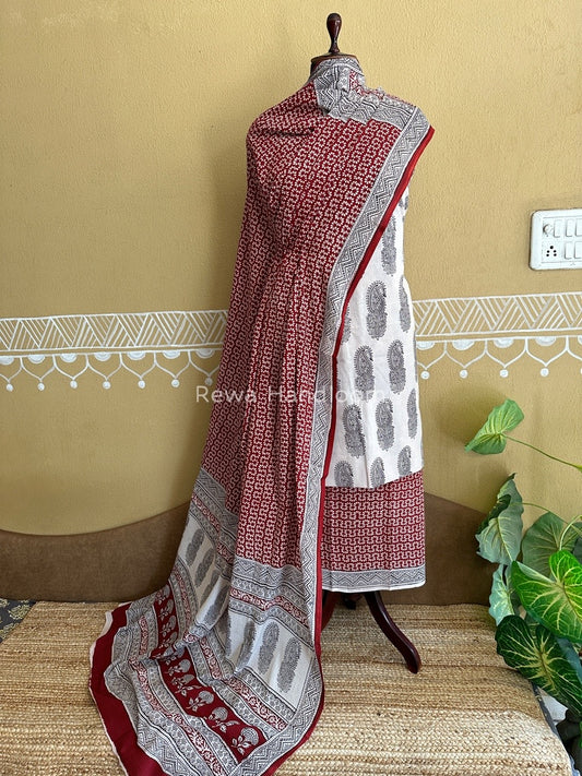 Bagh Print Cotton Suit