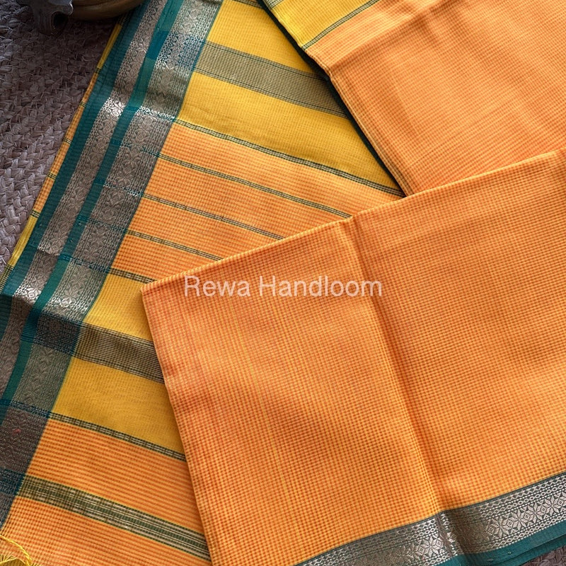 Maheshwari Yellow Garbha Reshami Silk Saree GS132