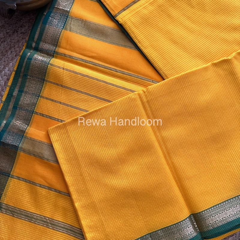 Maheshwari Yellow Garbha Reshami Silk Saree GS134