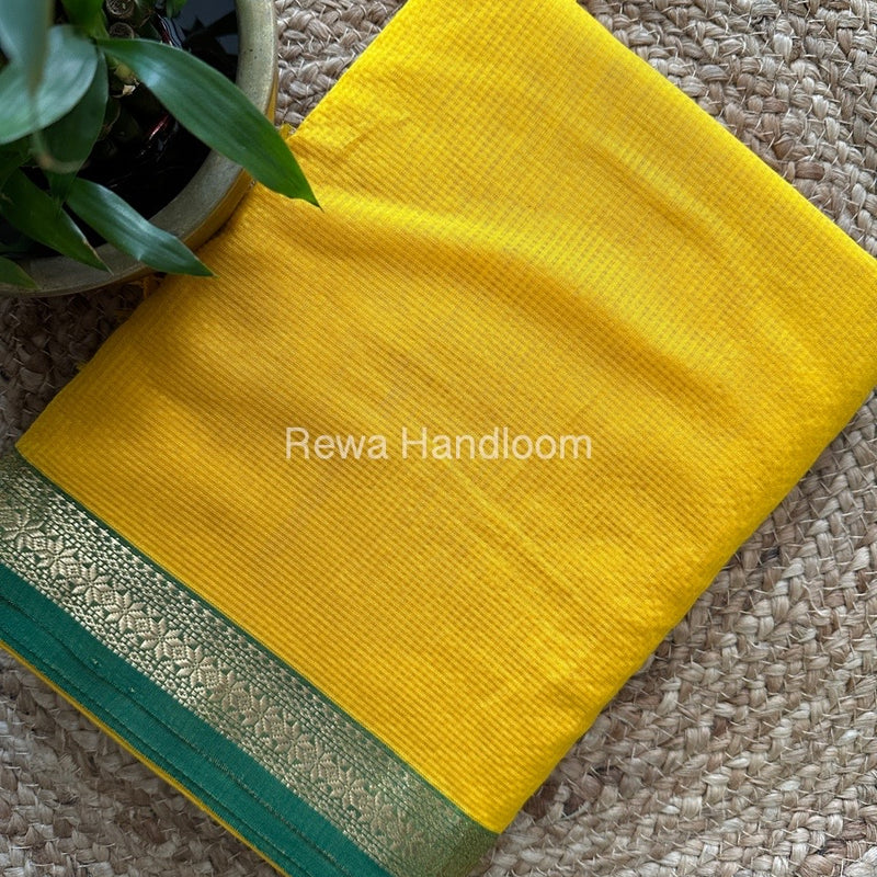 Maheshwari Yellow Garbha Reshami Silk Saree GS134