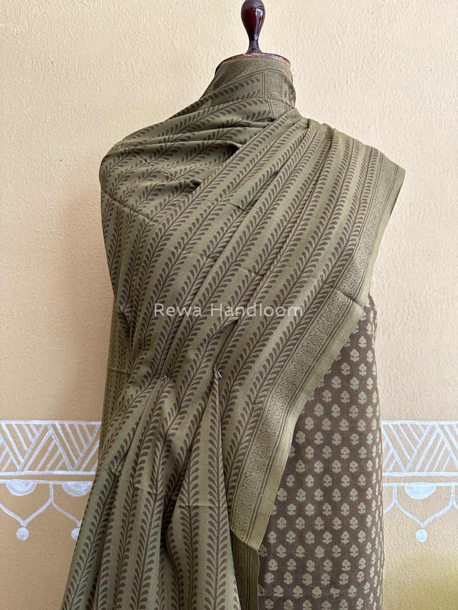 Brown Bagh Print Cotton Suit BCS009