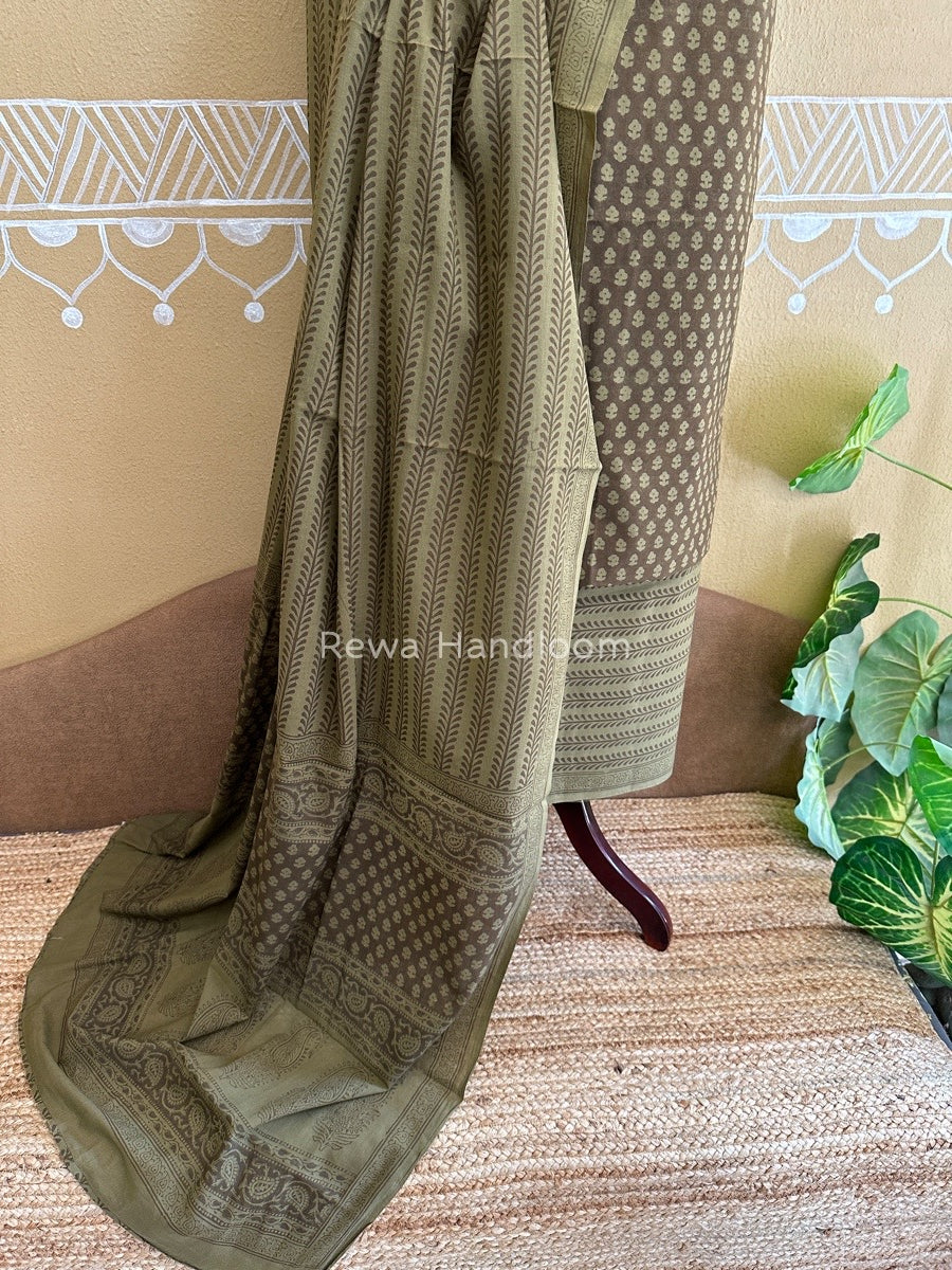 Brown Bagh Print Cotton Suit BCS009
