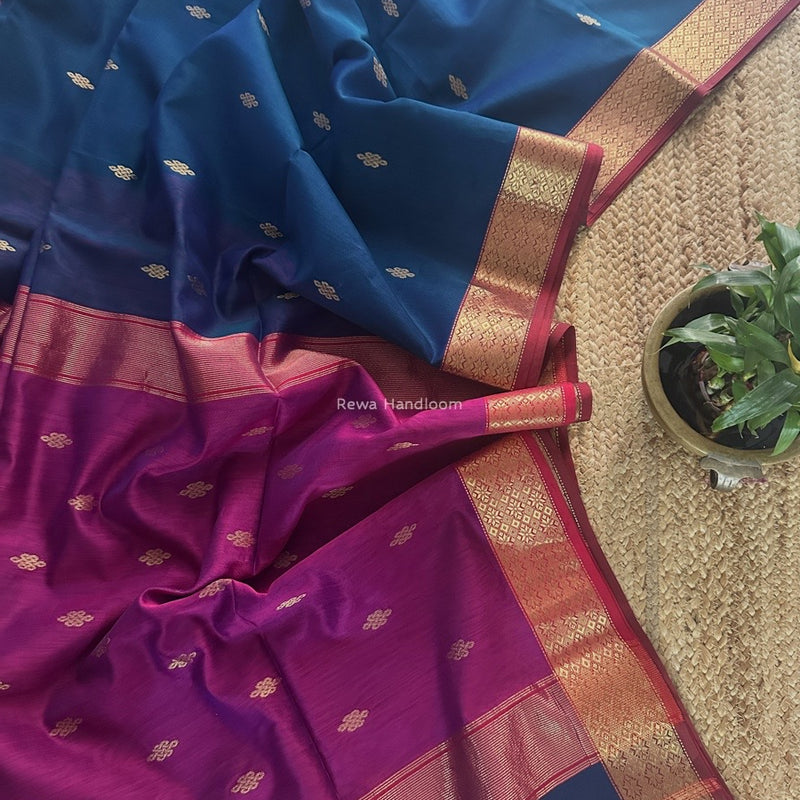 Maheshwari Morpankhi Flower Butti Saree NPS05