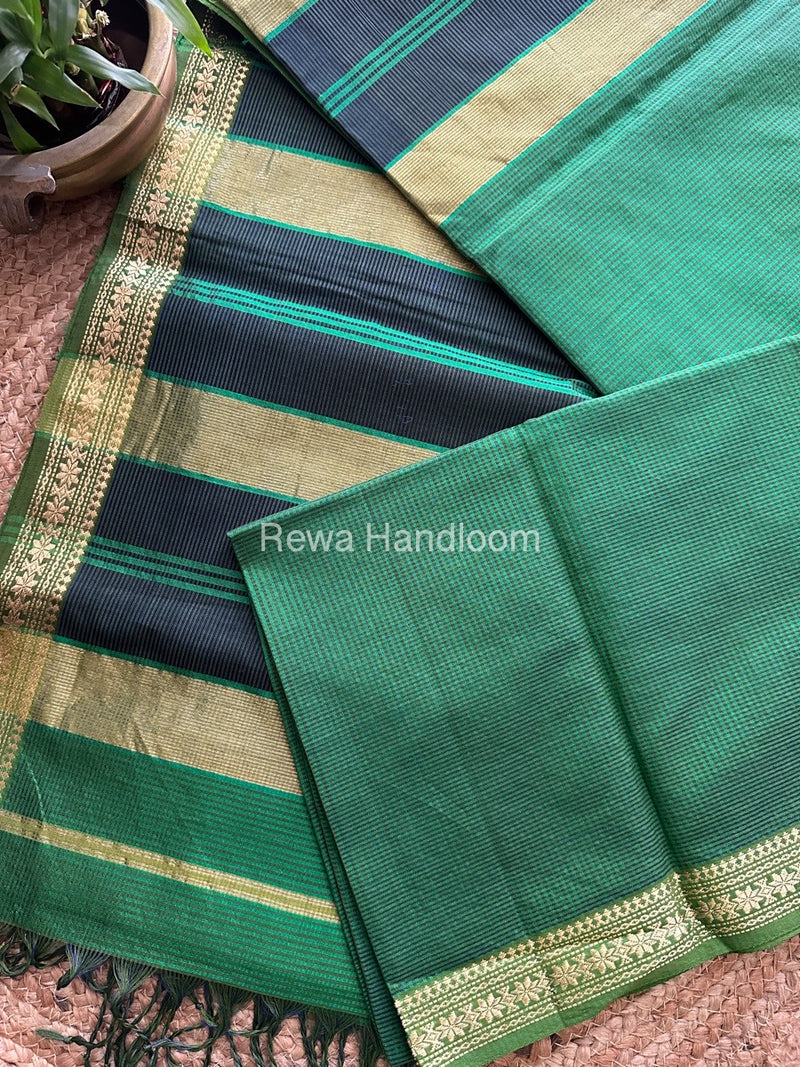 Maheshwari Green Garbha Reshami Silk Saree GS124