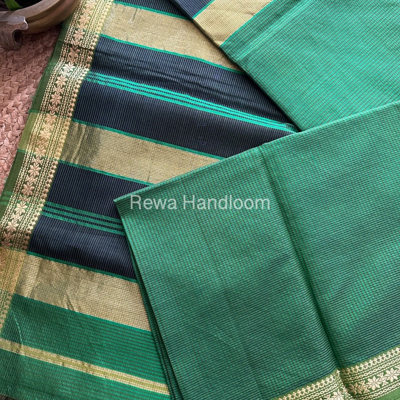 Maheshwari Green Garbha Reshami Silk Saree GS124