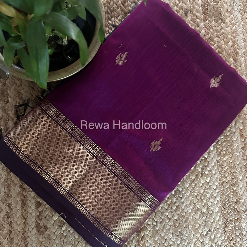 Maheshwari Dark Magenta Butta Pallu Saree BTPS062