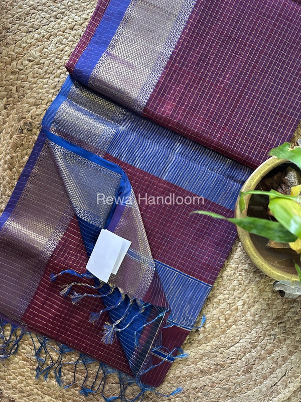 Maheshwari Zari Checks Saree