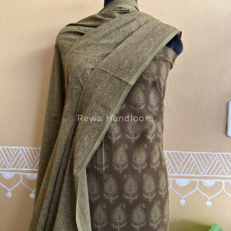 Brown Bagh Print Cotton Suit BCS0017