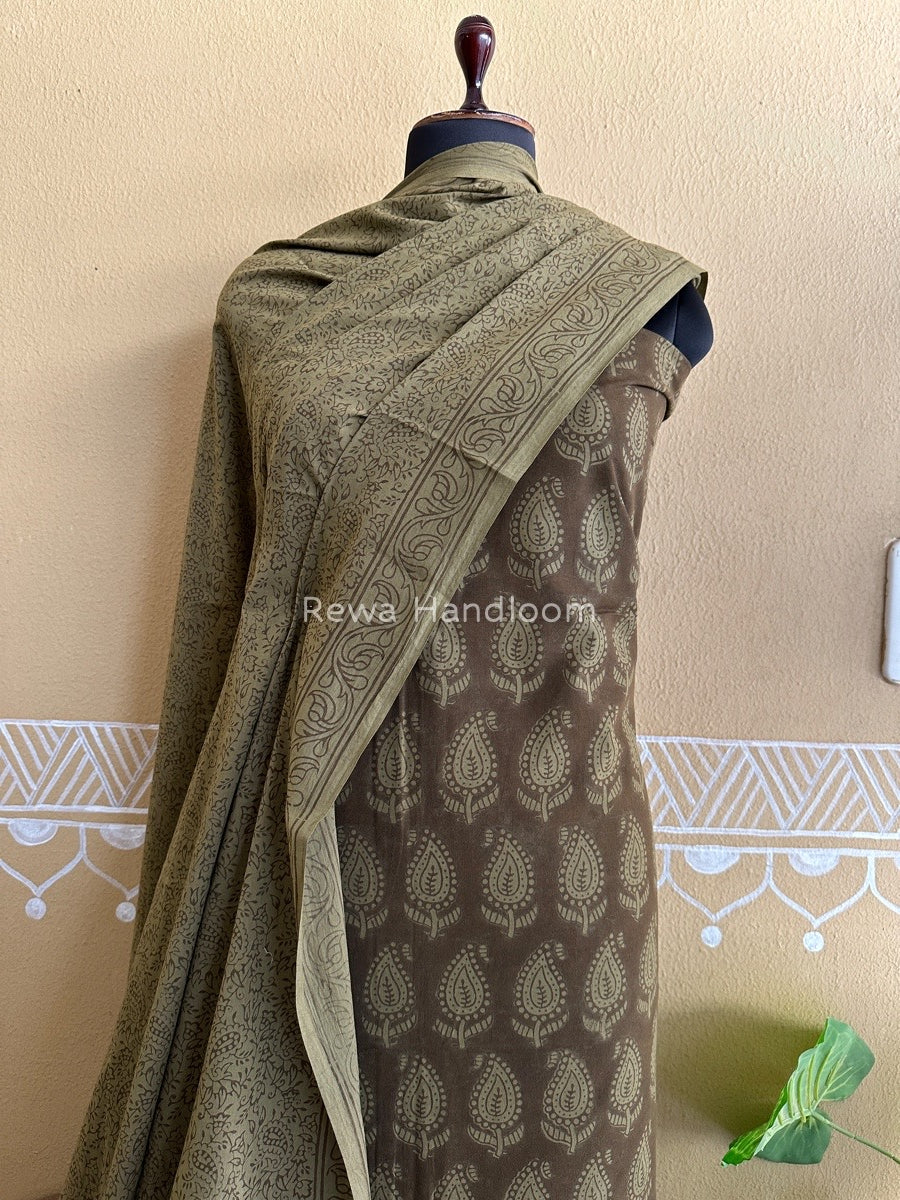 Brown Bagh Print Cotton Suit BCS0017