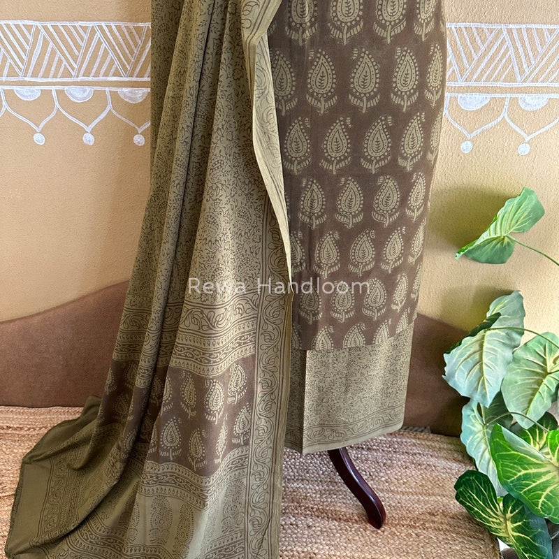 Brown Bagh Print Cotton Suit BCS0017