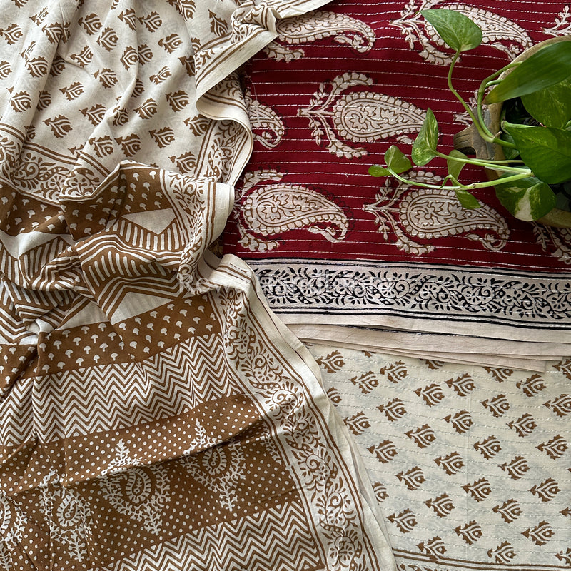Bagh Print Cotton Suit