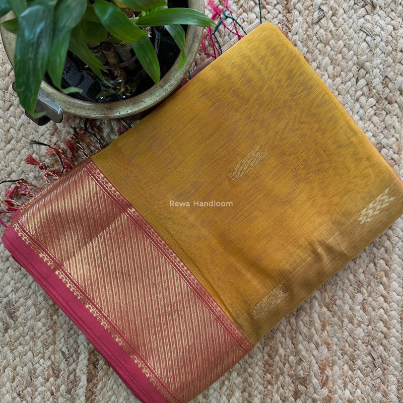 Maheshwari Mustard Shaded Butti Saree SBBS012