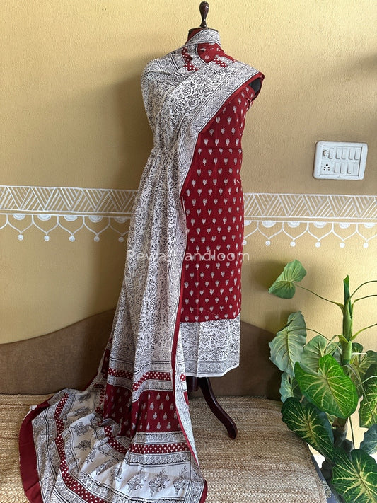 Bagh Print Cotton Suit