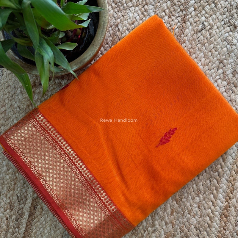 Maheshwari Orange Sheded Butti Saree SBBS014