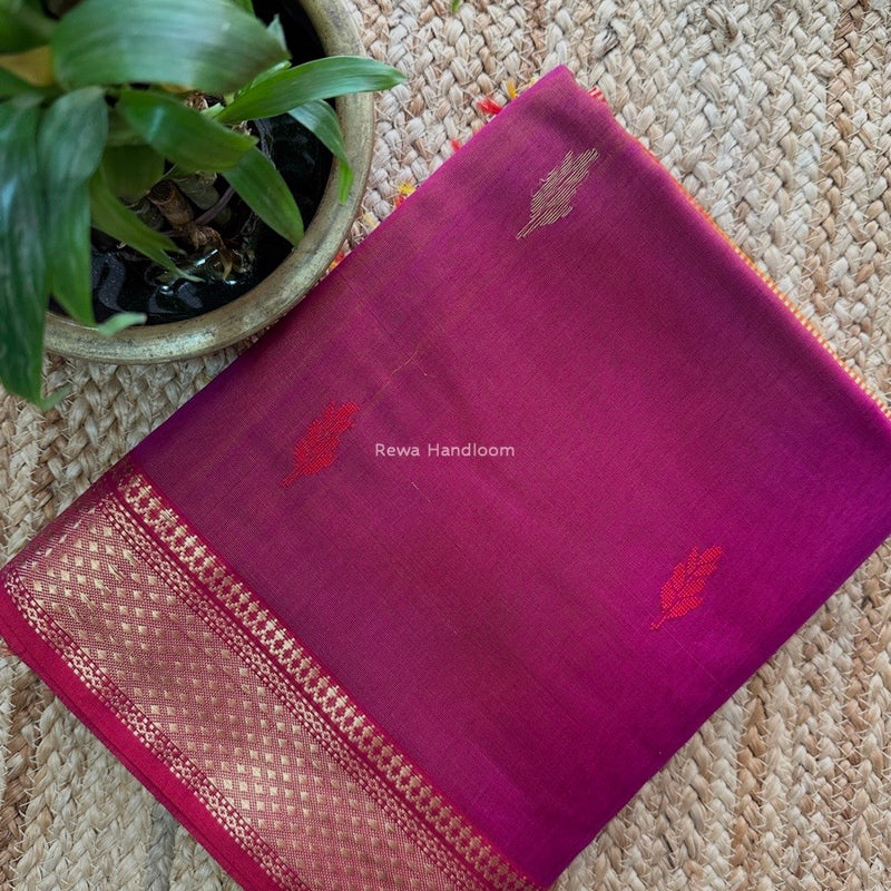 Maheshwari Magenta Sheded Butti Saree SBBS010