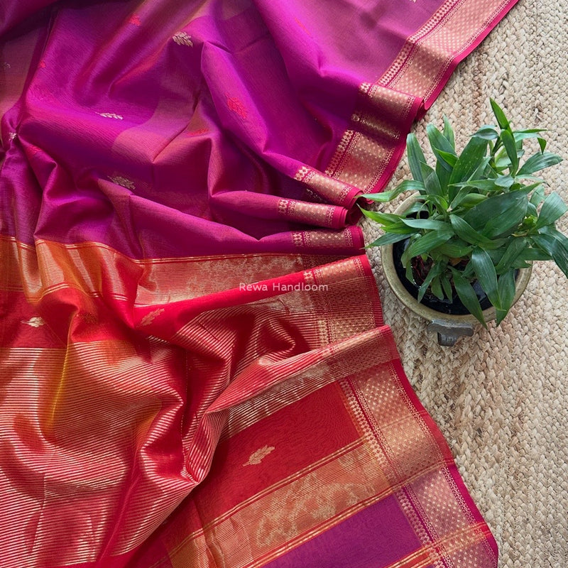 Maheshwari Magenta Shaded Butti Saree SBBS010
