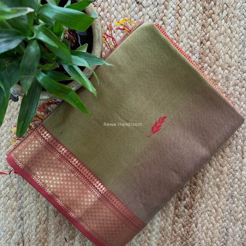 Maheshwari Light Brown Sheded Butti Saree SBBS013